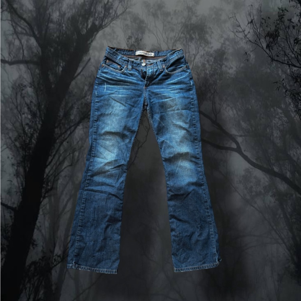 express 2000s low rise flared denim jeans